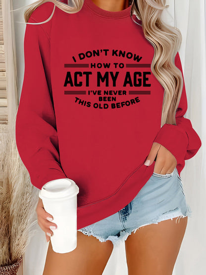 Damen Sweatshirt Lässiger Schnitt Humorvolles Design Grau