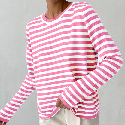 Damen Langarmshirt Geringeltes Muster Eveloria - Eveloria