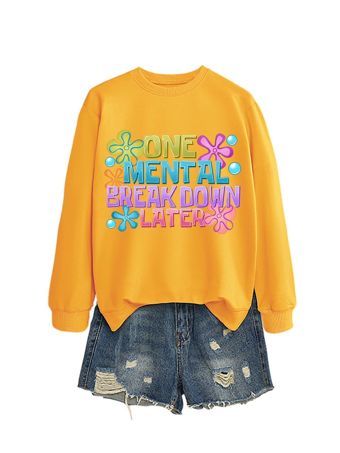 Damen Sweatshirt Kreativer Aufdruck Eveloria Grau