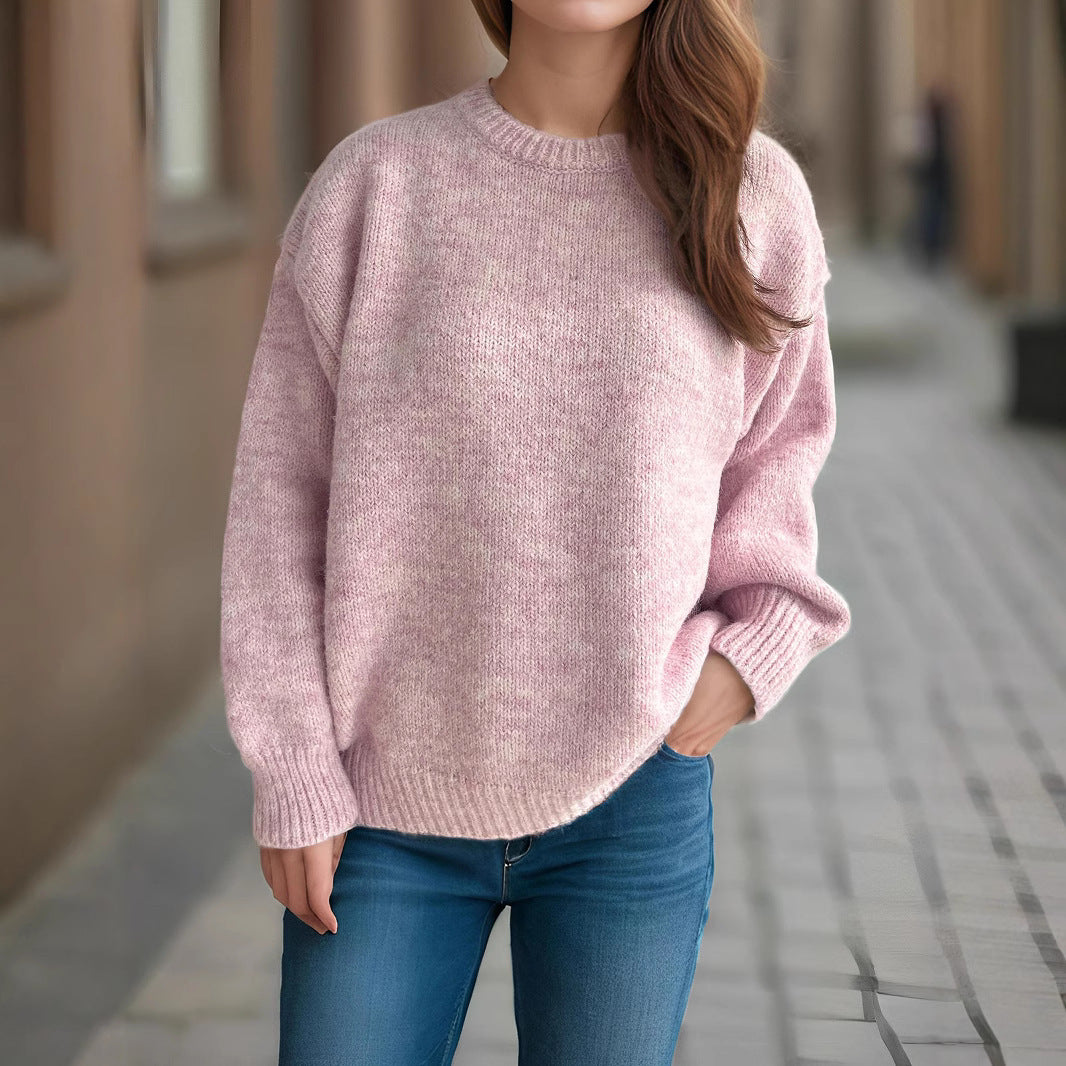 Damen Grobstrickpullover Moderner Schnitt Weite Ärmel - Eveloria