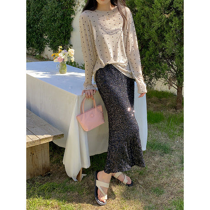 Damen Maxi-Kleid mit Glitzerakzenten Eveloria
