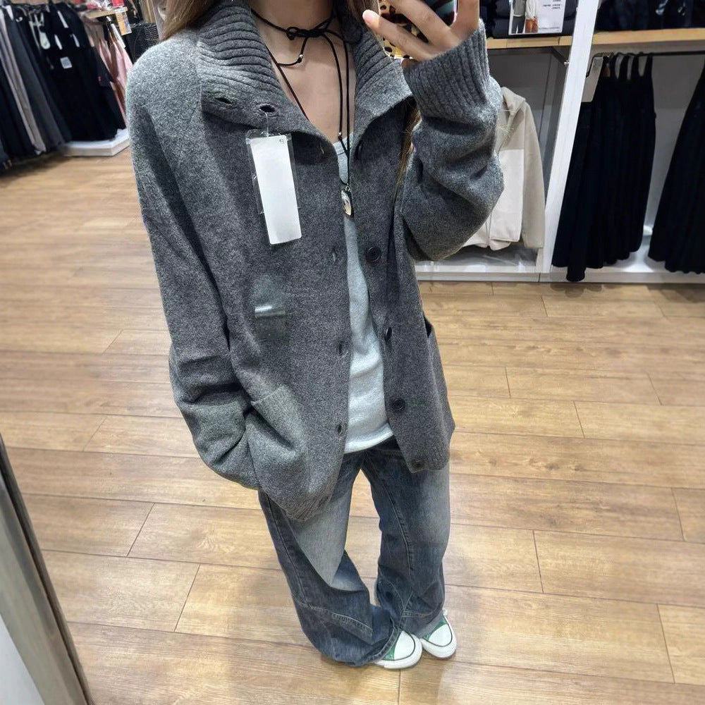 Damen Strickjacke Übergroß mit hohen Taschen Eveloria