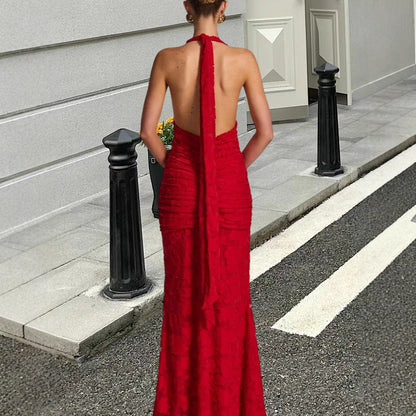 Damen Maxikleid V-Ausschnitt Gerafft Eveloria