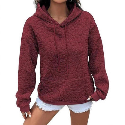 Damen Sweatshirt Blumenmuster Strukturiert Eveloria