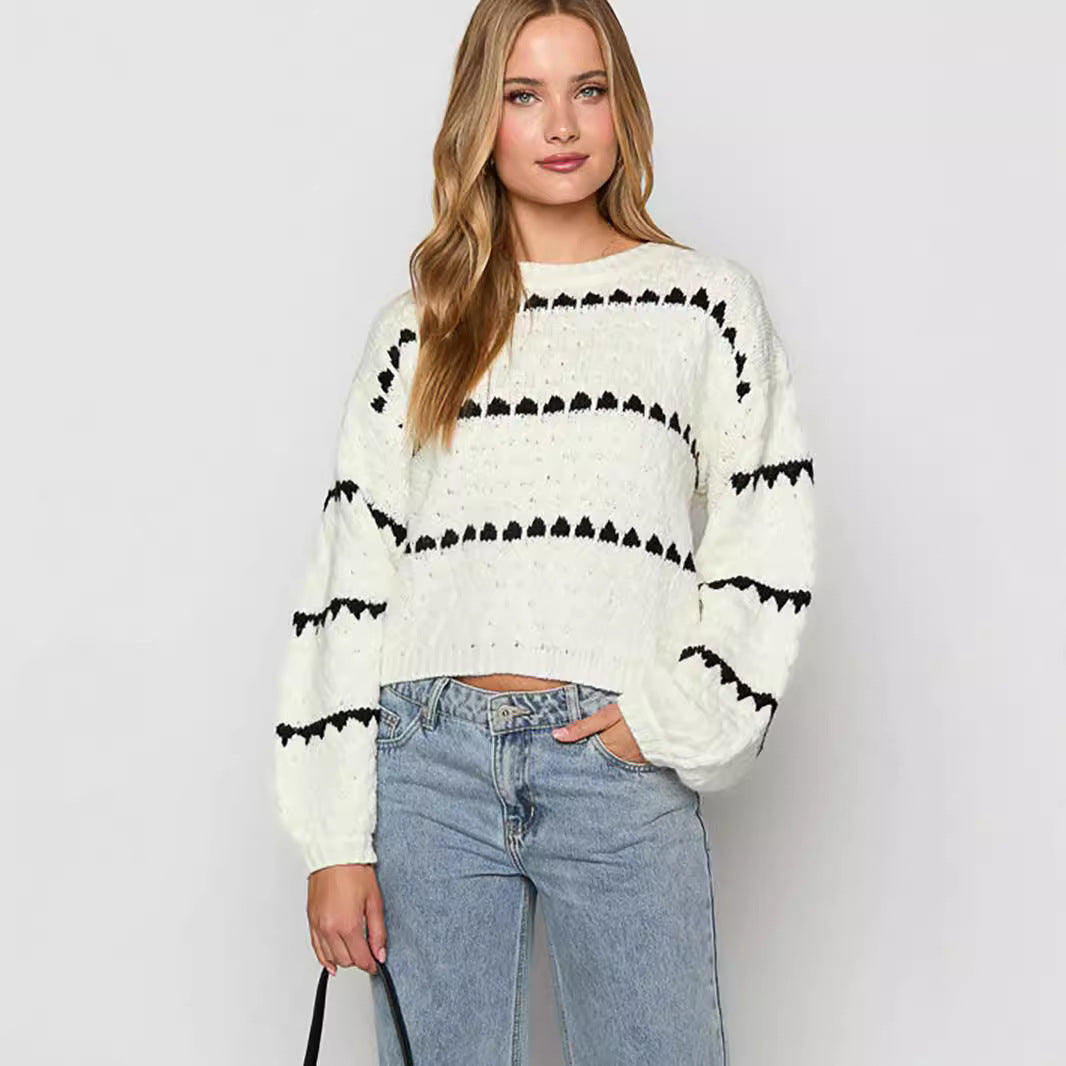 Damen Grobstrickpullover Kuschelig Einzigartiges Muster Eveloria
