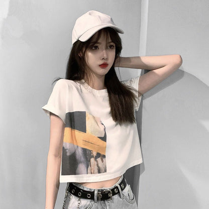 Damen Crop- mit Grafikdruck Eveloria