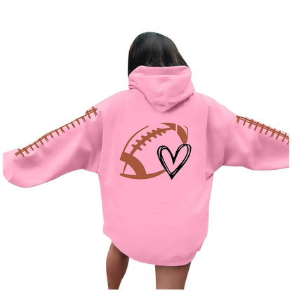 Damen Kapuzenpullover Football-Motiv Lässig Eveloria