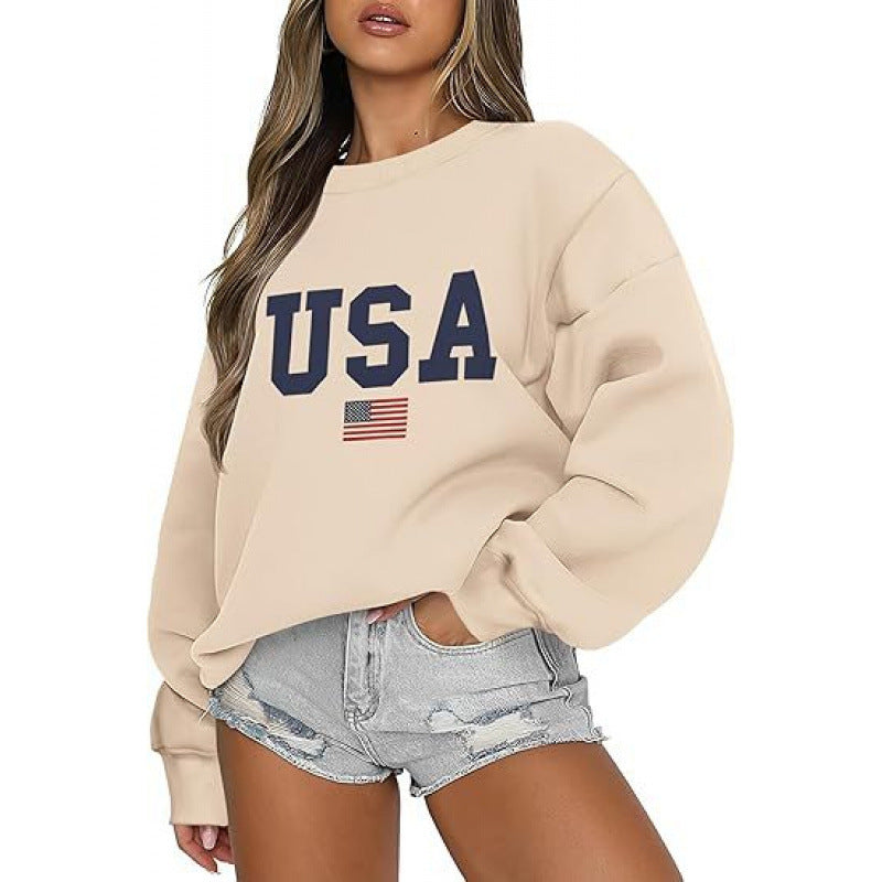 Damen Sweatshirt Modernes Statement Gemütlich Grau
