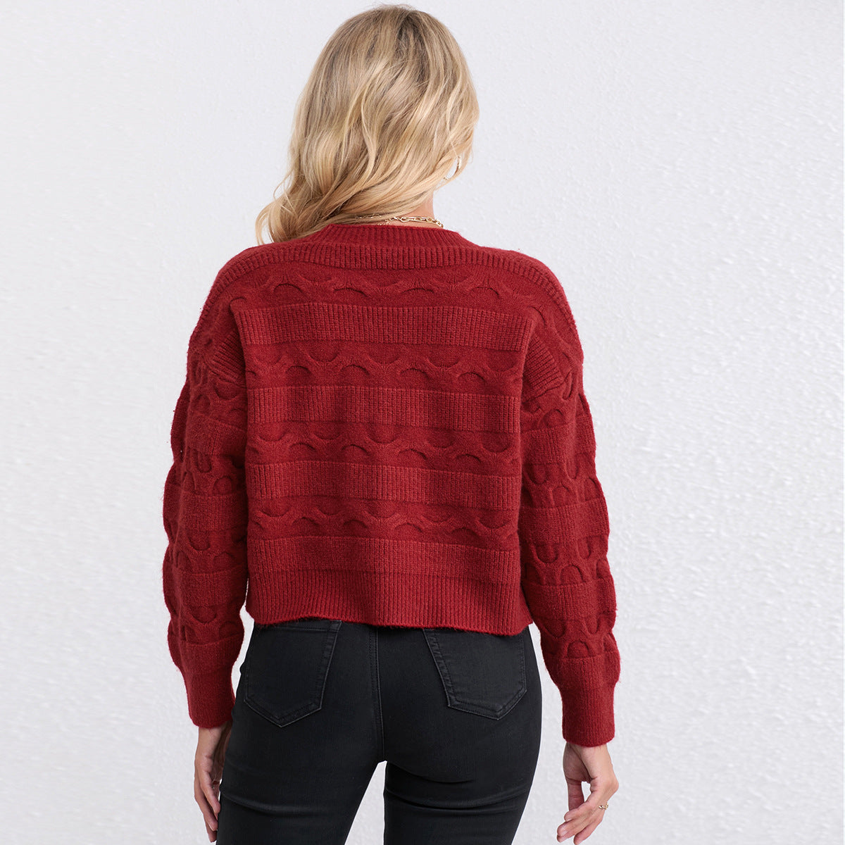 Damen Grobstrickjacke Eveloria Komfortschnitt Einzigartiges Muster
