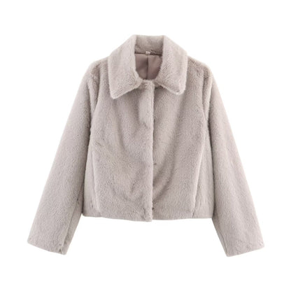 Damen Kunstpelzjacke Kuschelig Eveloria