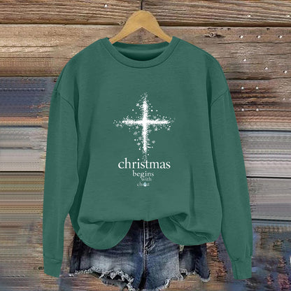 Damen Sweatshirt Christliches Motiv Weiches Innenfutter Eveloria