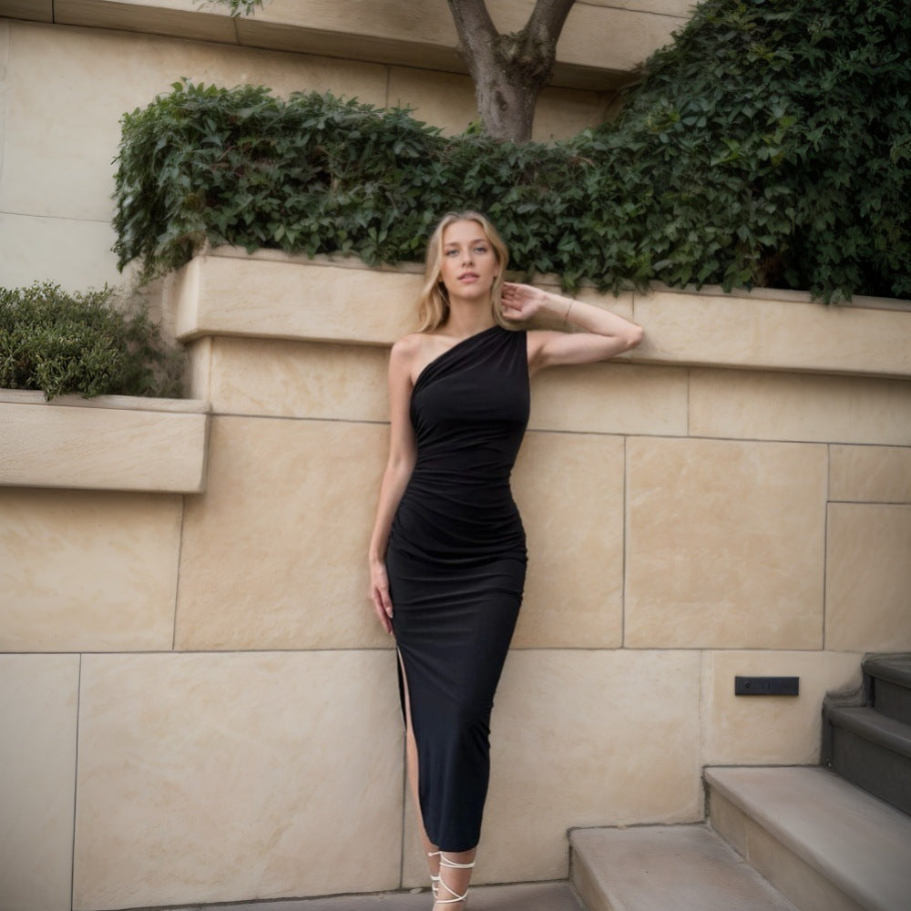 Damen Wickelkleid Asymmetrischer Ausschnitt Rüschen-Finish Elegantes - Eveloria