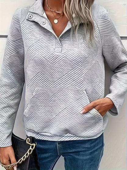Damen Stepppullover Durchgehender Reißverschluss Praktische Taschen