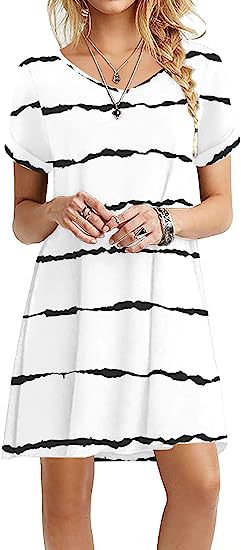 Damen Strandkleid Lässig Leicht Eveloria
