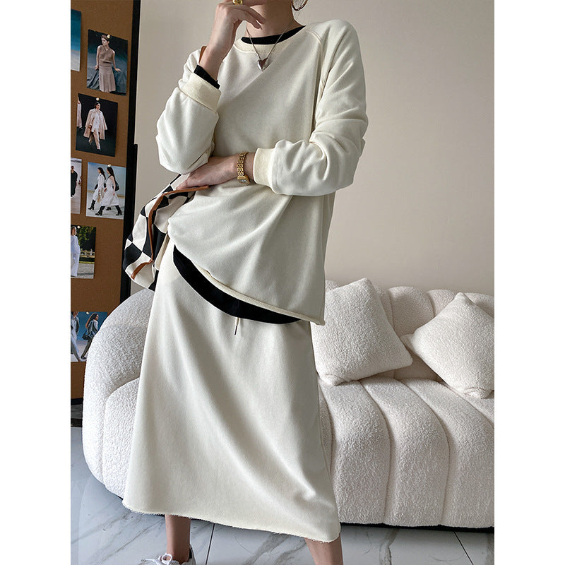 Damen Sweatshirt Skirt Set Eveloria