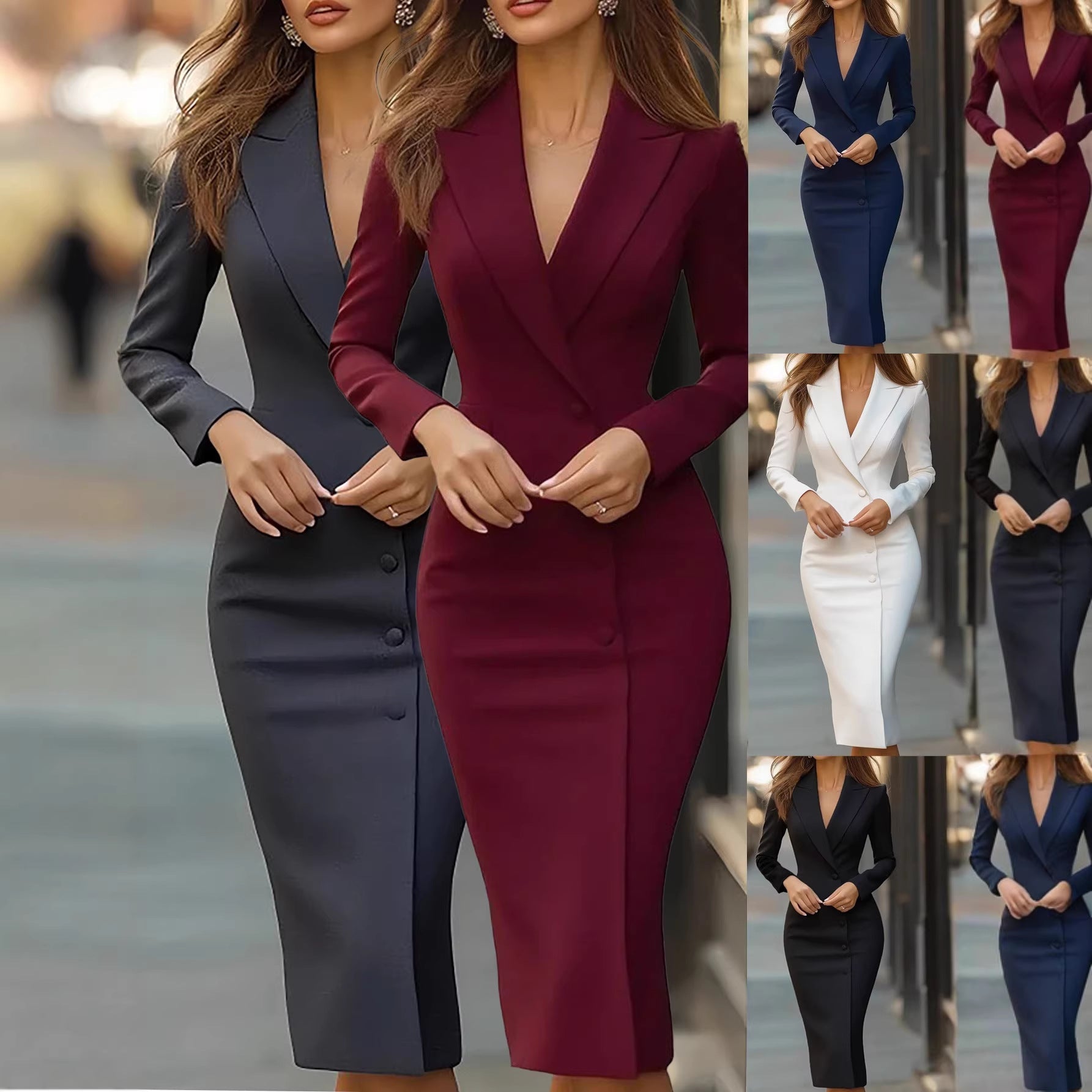 Damen Taillierten Anzugkleid Eveloria - Eveloria