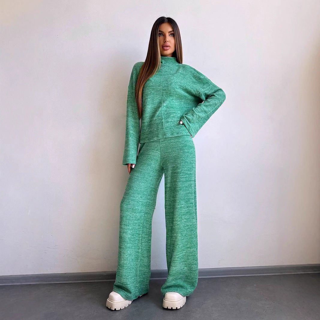 Damen Loungewear Set Weites Rippdesign