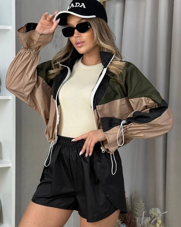 Damen Sportanzug Elastisch Mit Kontrastdetails