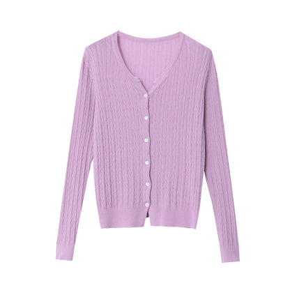 Damen Strickjacke Zopfmuster Fein Eveloria