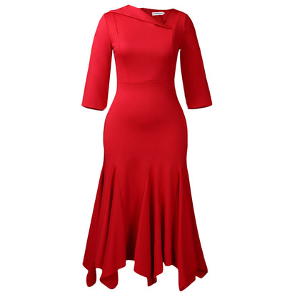 Damen Cocktailkleid Flügelärmel Eveloria Elegantes Figurbetontes