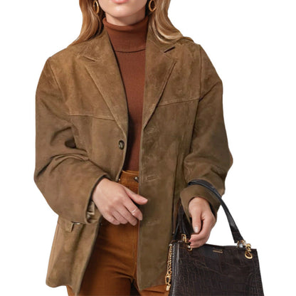 Damen Wildlederjacke Lässige Passform Eveloria