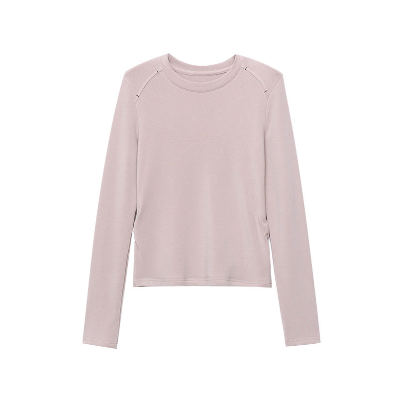 Damen Langarmshirt Rundhalsausschnitt Daumenlöcher Eveloria