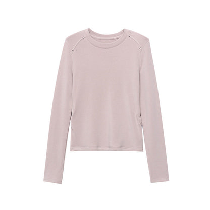 Damen Langarmshirt Rundhalsausschnitt Daumenlöcher Eveloria