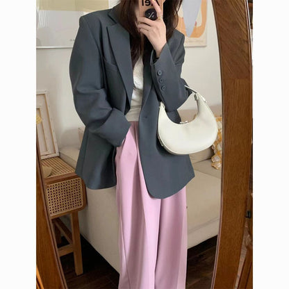 Damen Oversized Blazer aus Wolle mit Taschen Eveloria