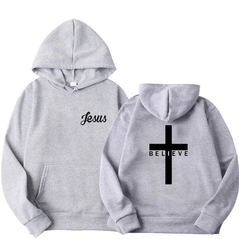 Damen Pullover Kapuzenpullover Baumwolle Bequem Grau