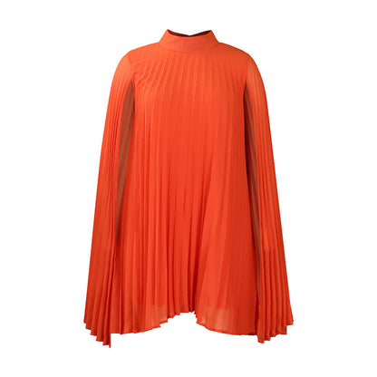 Damen Plisseekleid mit Kapuze und schwingendem Schnitt Eveloria
