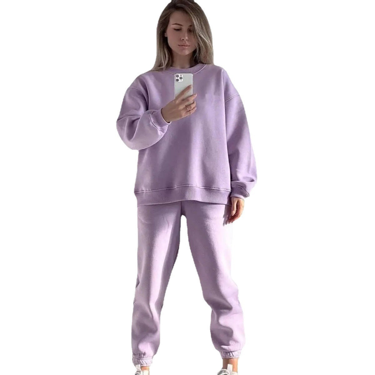 Damen Sweatshirt Jogginghose Set Weich Größe mit Gummizug