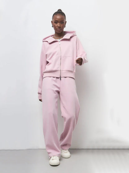 Damen Fleece-Jogginganzug mit Reißverschluss und Taschen