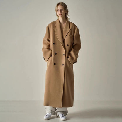 Damen Wollmantel Übergroß Elegantes Design