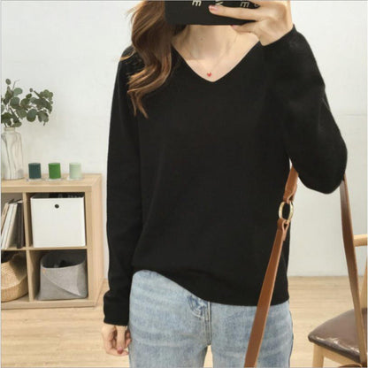 Damen Pullover V-Ausschnitt Weich