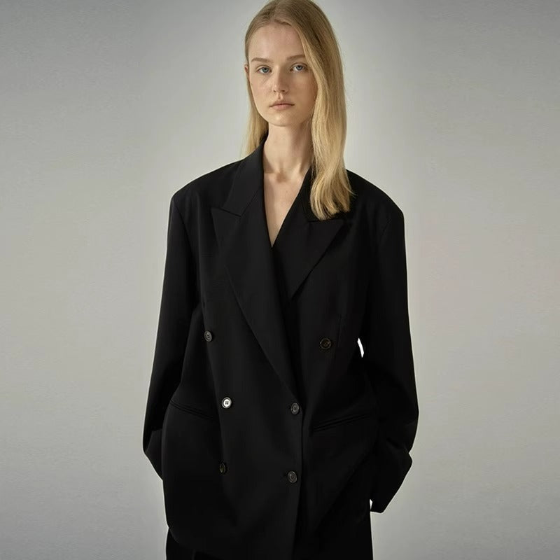 Damen Blazer Oversized Doppelter Knopf Eveloria