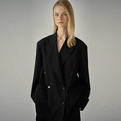 Damen Blazer Oversized Doppelter Knopf Eveloria