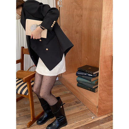 Damen Doppelreiher Blazer Klassisch Eveloria