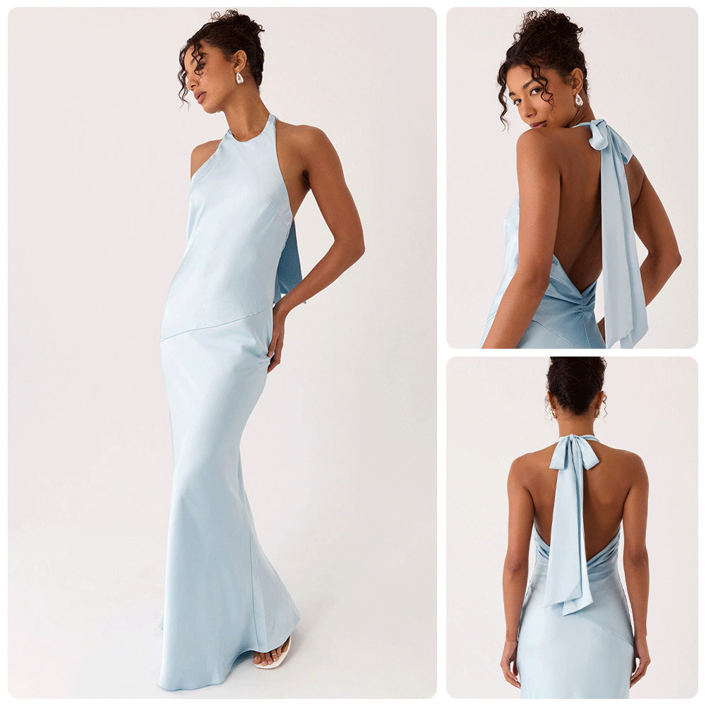 Damen Abendkleid Halterdesign Fließend Eveloria - Eveloria