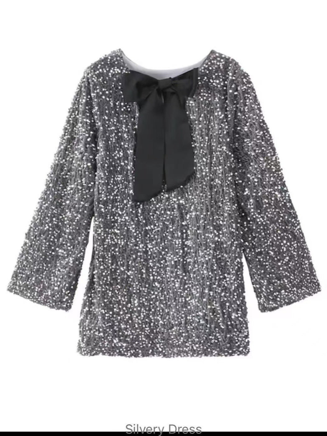 Damen Mini-Kleid mit Pailletten und Puffärmeln Glitzernd