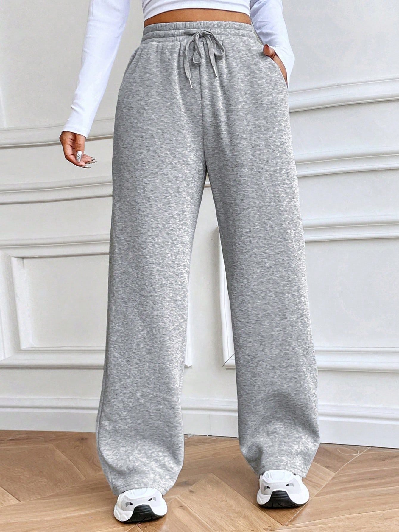 Eveloria Damen Freizeithose Weites Bein Elastischer Bund