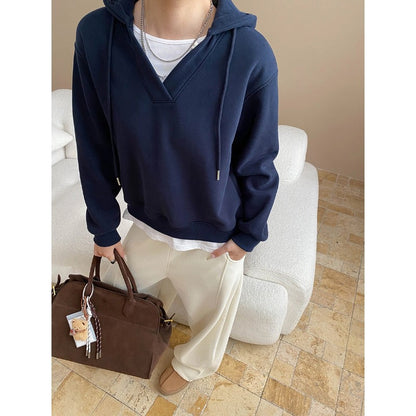 Damen Kapuzenpullover V-Ausschnitt Modern Zeitlos Eveloria - Eveloria