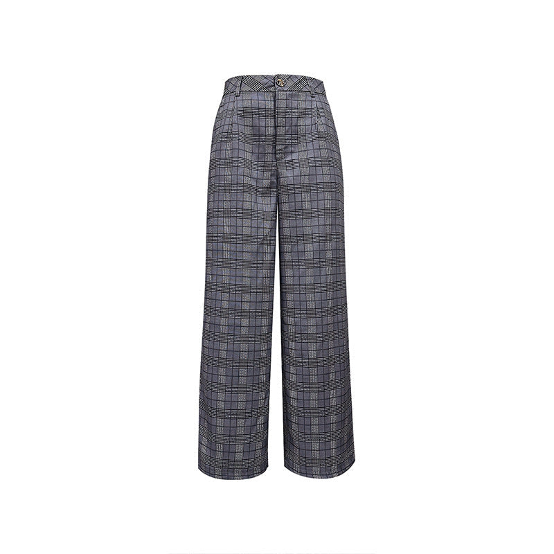 Damen Karierte Weite Hose Eveloria