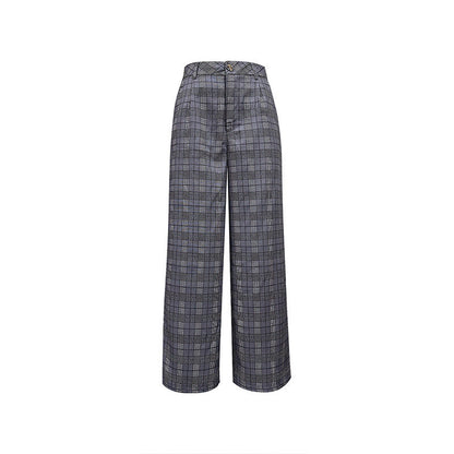 Damen Karierte Weite Hose Eveloria