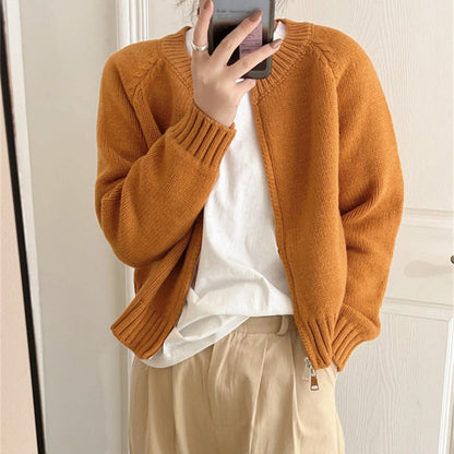 Damen Cardigan Reißverschluss Rippbündchen Weich Grau Eveloria