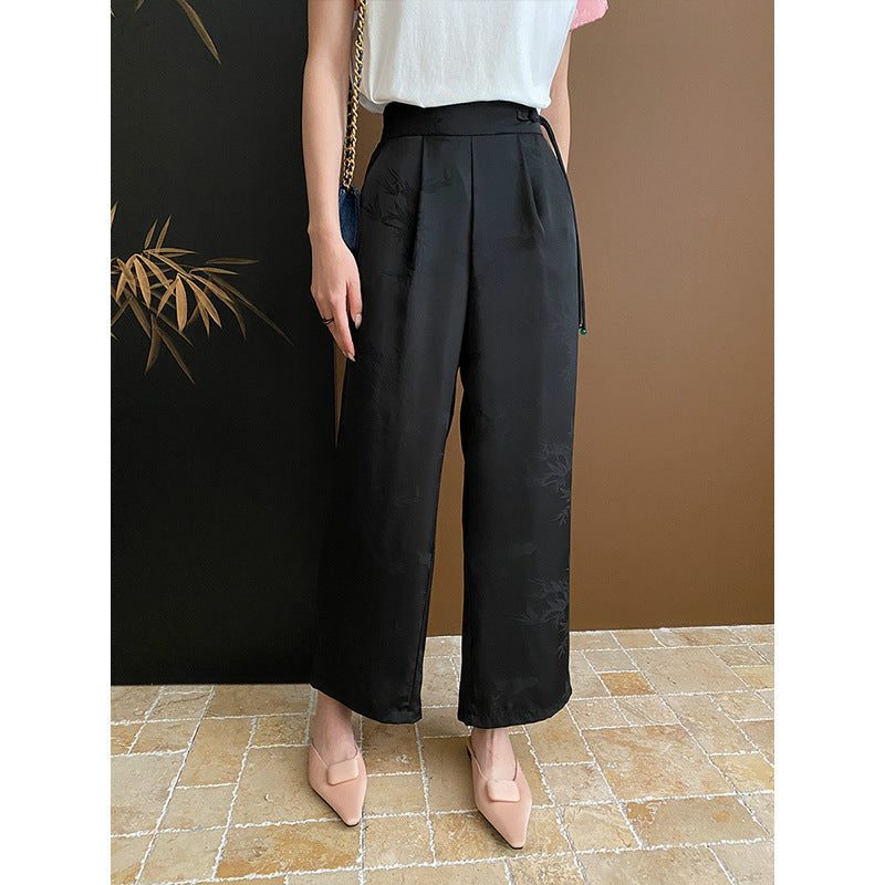 Damen Hochtaillierte Plissee-Hose Eveloria