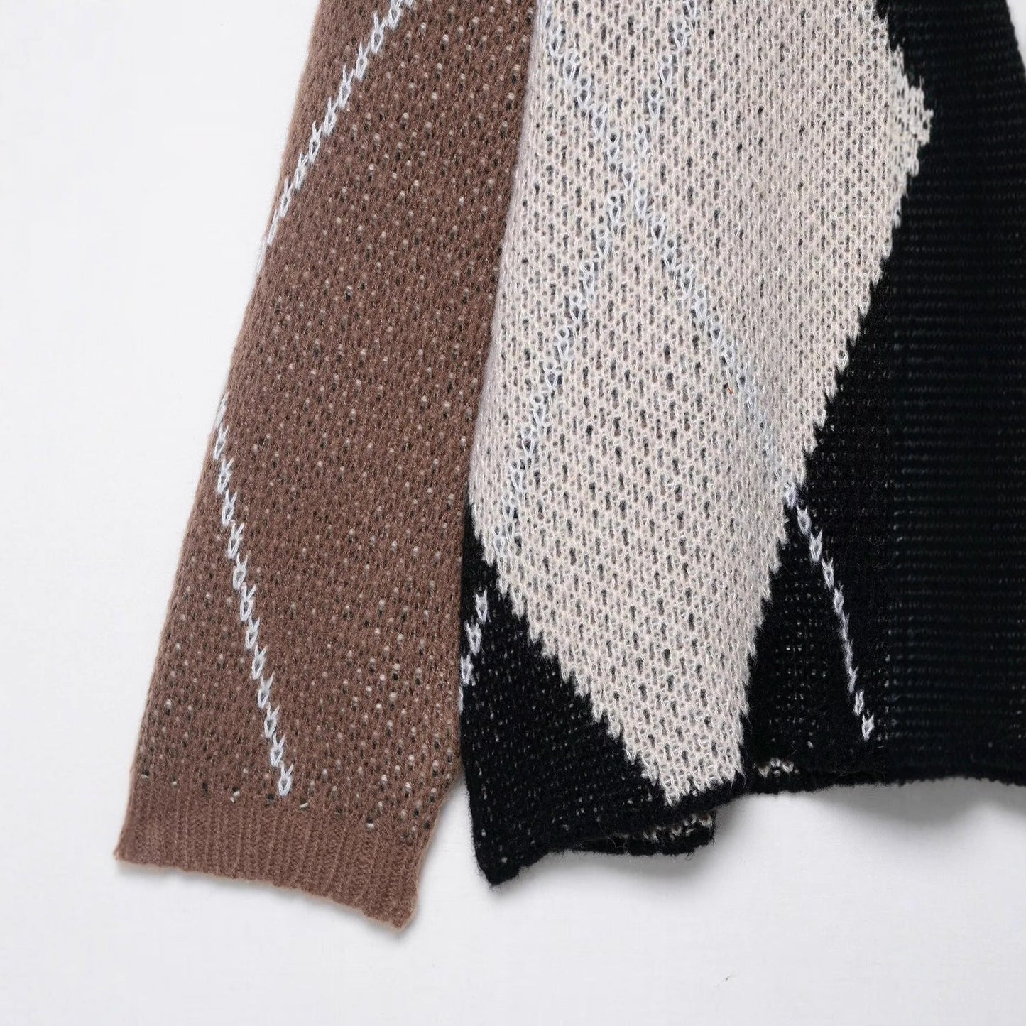 Damen Strickpullover Rautenmuster Eveloria