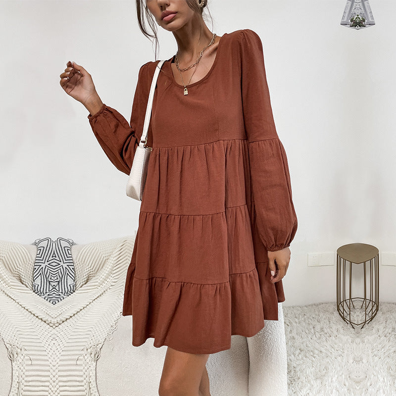 Damen Wickelkleid mit Rüschendetails und Volumenrock