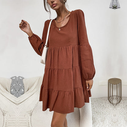 Damen Wickelkleid mit Rüschendetails und Volumenrock