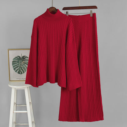 Damen Strickanzug Hohler Kragen Weites Design Eveloria