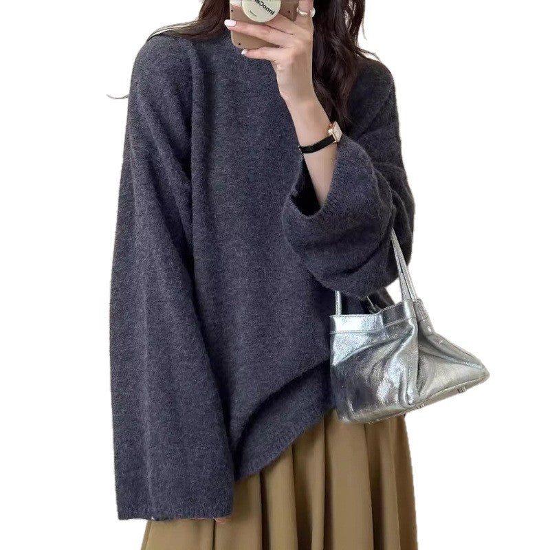 Damen Oversized Strickpullover Weiter Schnitt Feines Material